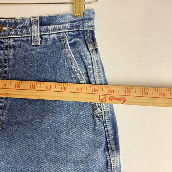 CALVIN KLEIN Vintage 70s-80s USA Made Faded Tapered Mom Blue Jeans Womens 10 - Picture 7 of 12